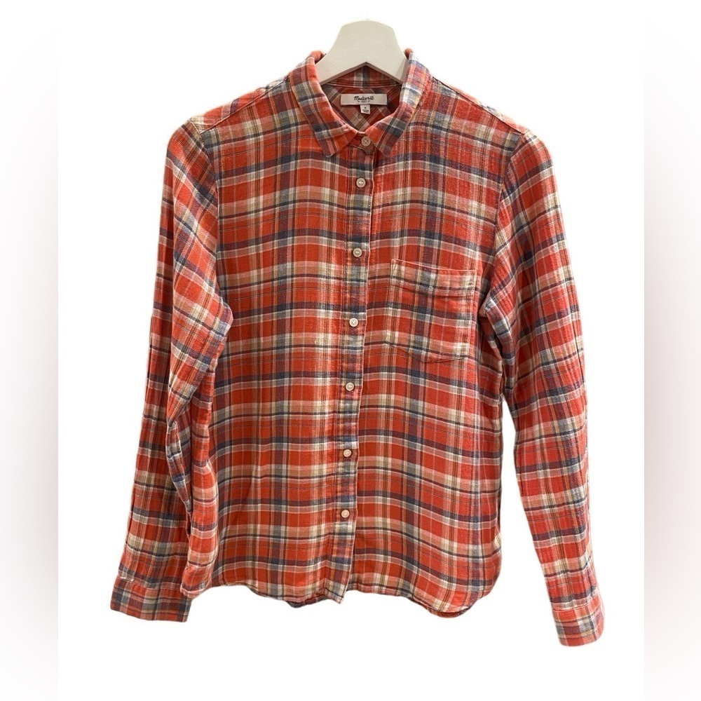 Madewell Flannel Plaid Button Down Shirt - Cotton/Linen Blend